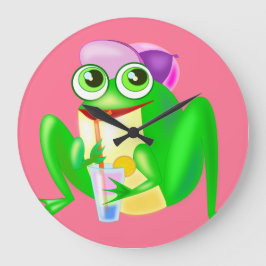 Grappige klok met Happy Party Frog - Uw kleur