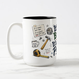 Grappige Klusjesman Vader Koffiemok Tweekleurige Koffiemok