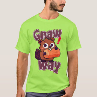 Grappige Knaag Manier Schattige Bever Blokhut Stom T-shirt