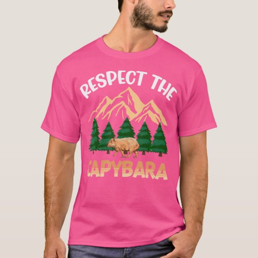 Grappige knaagdier Capybara liefhebber respect voo T-shirt (Voorkant)