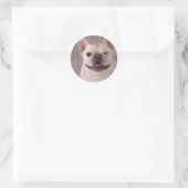 Grappige knipogen Hond Franse Bulldog Ronde Sticker (Tas)