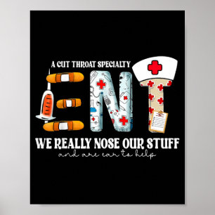 Grappige KNO-verpleegkundige oor neus keel wij con Poster