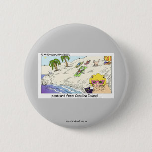 Grappige Knoppen: Katten van Catalina Eiland Ronde Button 5,7 Cm