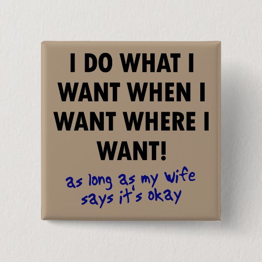 Grappige knopspeld met tekst voor toestemming van vierkante button 5,1 cm (Voorkant)