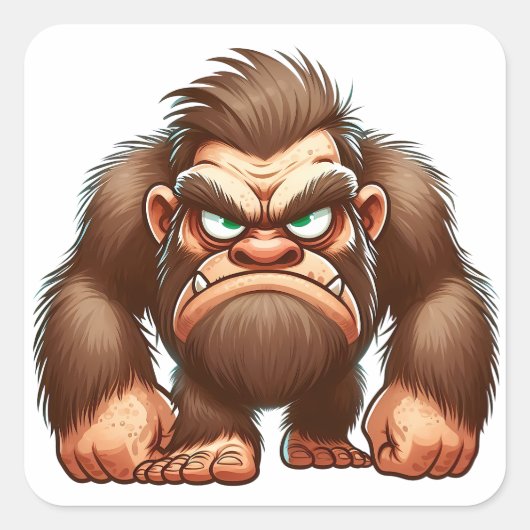 Grappige knorrige Bigfoot Sticker | Sasquatch Deca (Voorkant)