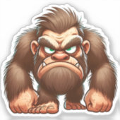Grappige knorrige Bigfoot Sticker | Sasquatch Deca (Voorkant)
