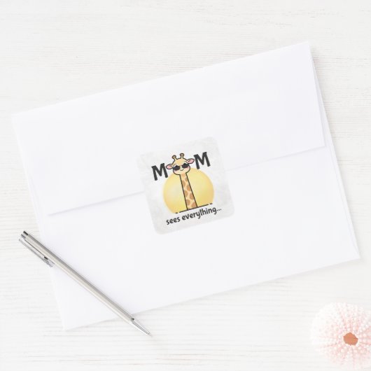 Grappige Knuffel Giraffe Moeder Sticker (Envelop)