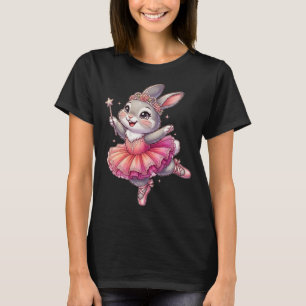 Grappige knuffelachtige ballerina konijn kunst kon t-shirt