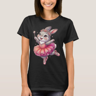 Grappige knuffelachtige ballerina konijn kunst kon t-shirt