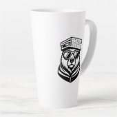 Grappige Knuffelbeer Met Een Kaasrasp Hoed Latte Mok (Rechterhoek)
