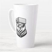 Grappige Knuffelbeer Met Een Kaasrasp Hoed Latte Mok (Linkerhoek)