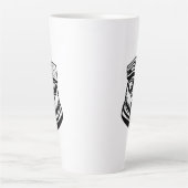 Grappige Knuffelbeer Met Een Kaasrasp Hoed Latte Mok (Voorkant)
