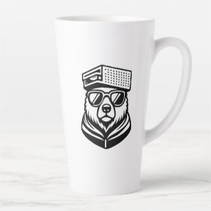 Grappige Knuffelbeer Met Een Kaasrasp Hoed Latte Mok