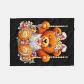 Grappige knuffelende teddybeer knipogende ogen paa fleece deken (Voorkant (Horizontaal))