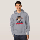 Grappige knuffelgorilla woordkunst hoodie (Voorkant volledig)