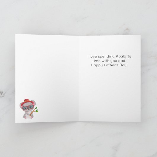 Grappige Koala Animal Pun Vaderdag Kaart (Binnen)
