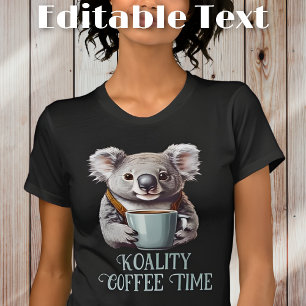 Grappige Koala Drink koffie bewerkbare tekst T-shirt