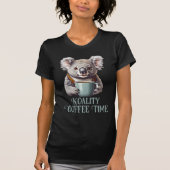 Grappige Koala Drink koffie bewerkbare tekst T-shirt (Voorkant)