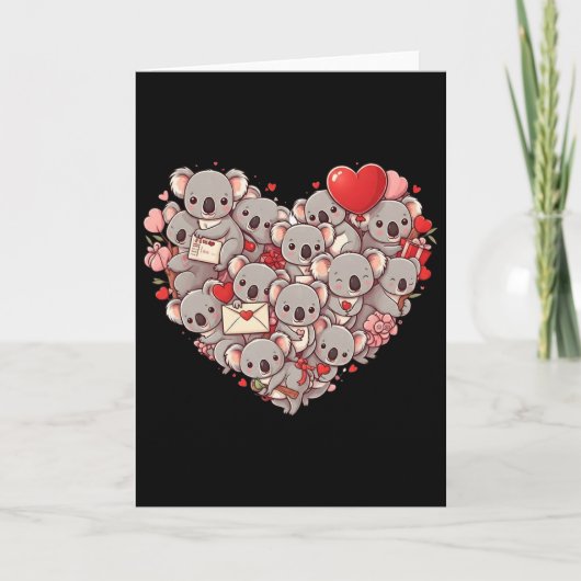 Grappige Koala Hart Valentijn Koala Dames Heren Ki Kaart (Voorkant)
