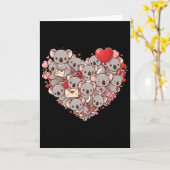 Grappige Koala Hart Valentijn Koala Dames Heren Ki Kaart (Gele Bloem)