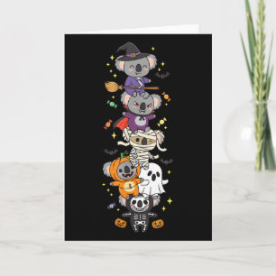 Grappige Koala Heks Vampier Geest Halloween Kinder Kaart
