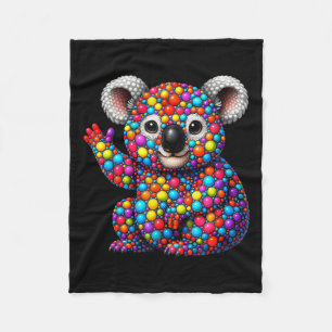Grappige Koala-liefhebbers Stippen Gelukkige Stipd Fleece Deken