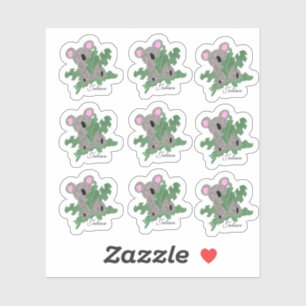 Grappige Koala met Monstera Planten Sticker