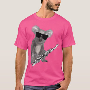 Grappige Koala met zonnebril die fluit speelt T-shirt