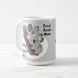 Grappige Koala moeder "nog steeds klampt zich vast Koffiemok