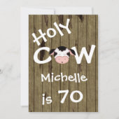 Grappige Koe 70ste verjaardag Kaart (Voorkant)