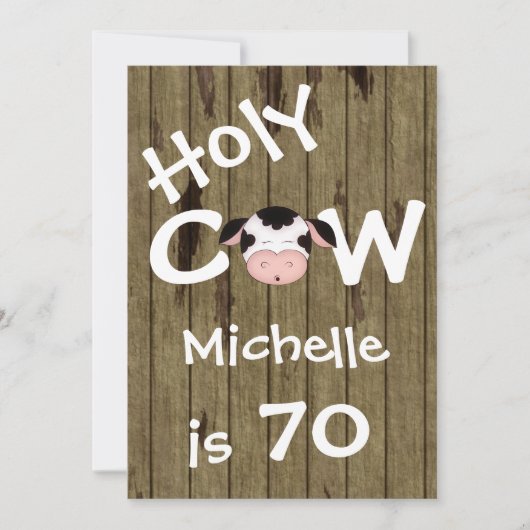 Grappige Koe 70ste verjaardag Kaart (Voorkant)