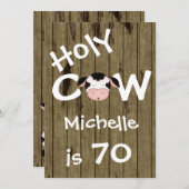 Grappige Koe 70ste verjaardag Kaart (Voorkant / Achterkant)