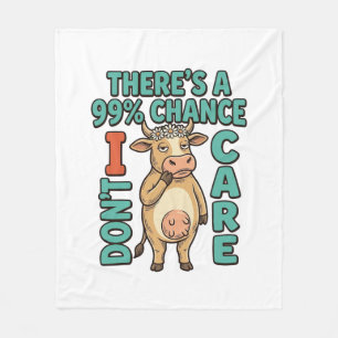 Grappige Koe 99% Kans Dat Het Me Niet Kan Schelen Fleece Deken