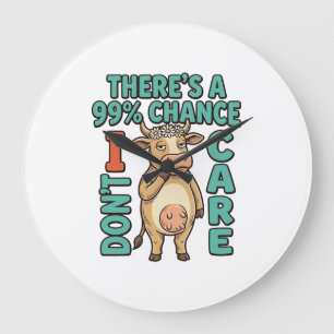 Grappige Koe 99% Kans Dat Het Me Niet Kan Schelen  Grote Klok