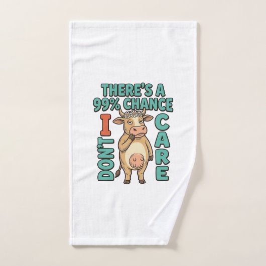 Grappige Koe 99% Kans Dat Het Me Niet Kan Schelen Handdoek (Handdoek)