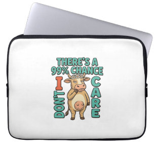 Grappige Koe 99% Kans Dat Het Me Niet Kan Schelen Laptop Sleeve