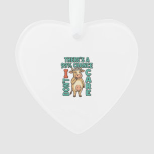 Grappige Koe 99% Kans Dat Het Me Niet Kan Schelen Ornament