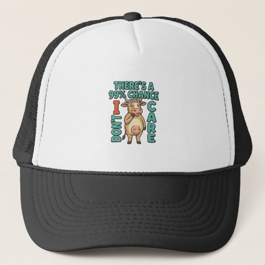 Grappige Koe 99% Kans Dat Het Me Niet Kan Schelen Trucker Pet (Voorkant)