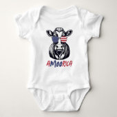 Grappige Koe A-MOO-rica Patriottisch Romper (Voorkant)