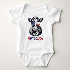 Grappige Koe A-MOO-rica Patriottisch Romper