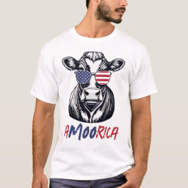 Grappige Koe A-MOO-rica Patriottisch T-shirt