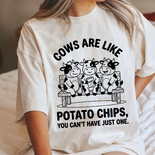 Grappige Koe Aardappelchip Grap Boerderij Dier Hum Tri-Blend Shirt