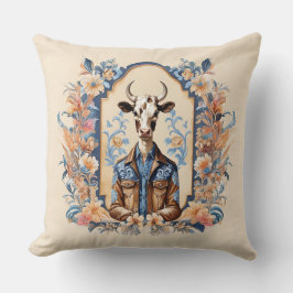 Grappige Koe Art Dapper Old Wild West Cowboy Kussen