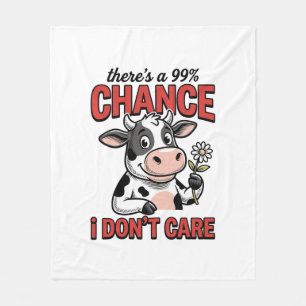 Grappige Koe Chance Dat Ik Me Er Niet Aan Stoor Vi Fleece Deken
