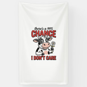Grappige Koe Chance Dat Me Niet Kan Schelen Vintag Spandoek