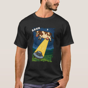 Grappige Koe Dierenliefhebber Bruh UFO Alien Jonge T-shirt