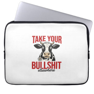 Grappige Koe Elders Vintage Shirt Ontwerp_ Laptop Sleeve