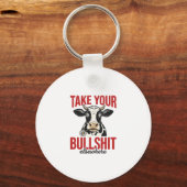 Grappige Koe Elders Vintage Shirt Ontwerp_ Sleutelhanger (Voorkant)
