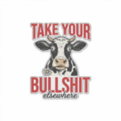 Grappige Koe Elders Vintage Shirt Ontwerp_ Sticker (Voorkant)