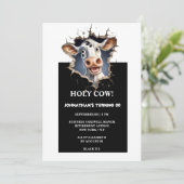 Grappige koe elke leeftijd verjaardag afstuderen p kaart (Staand voorkant)